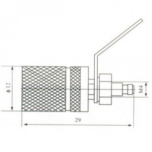 Borne Dourado para plug banana Preto LS-5007
